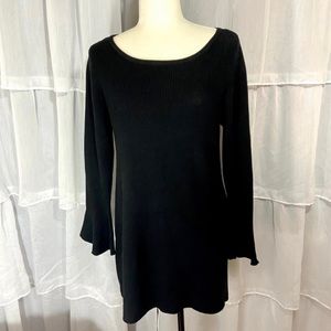 Cece • Black Raffle Sleeve Knit Dress